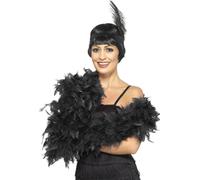 Smiffys - Boa de plumes "Deluxe" SM3178 (Taille unique) (Noir)