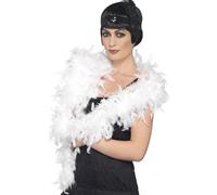 Smiffys Boa Deluxe, blanc, à plumes, 180cm, 80g Halloween