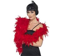 Smiffy's Boa à plumes Deluxe rouge 180 cm 80 g – Halloween, Carnaval