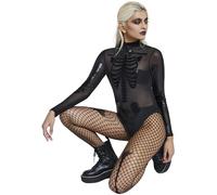 Smiffys Body de squelette transparent Fever, Noir