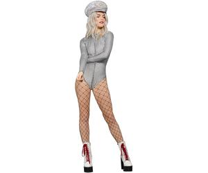 Smiffys Body holographique disco Miss Whiplash Fever, Fermeture éclair Halloween