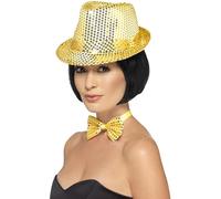 Smiffys Or Sequin Chapeau Mou Performer Danseur Accessoire Déguisement Un Taille