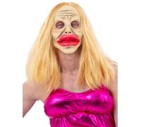 Smiffys Botched Surgery Latex Mask with Hair Horror Halloween Fancy Dress Access