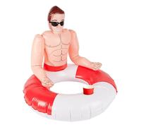 Smiffys Bouée gonflable de beau maître-nageur, Rouge et blanc, 88 cm / 35 po Halloween