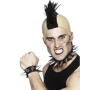 Smiffys Bracelet et collier ras du cou punk, caoutchouc souple Halloween, Carnaval