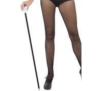 Smiffy's – Canne de danse style années 20 – Noire, bout blanc, 80 cm – Halloween/Carnaval