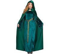Smiffys Cape de luxe pour adultes, vert émeraude Halloween, Carnaval