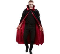 Smiffys Cape de vampire, Noir, Velours avec doublure rouge Halloween