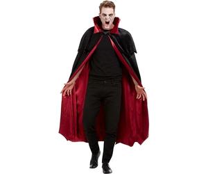 Smiffys Cape de vampire, Noir, Velours avec doublure rouge Halloween