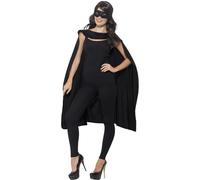 Adulte Super Héros Cape Et Masque Yeux Ensemble Déguisement Hommes Femmes Noir