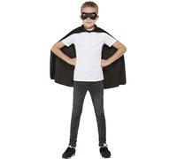 Smiffy's Cape noire et masque pour les yeux – Halloween, Carnaval