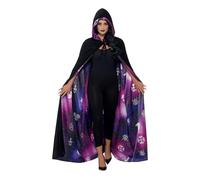 Smiffys Cape réversible oui-ja galaxie Deluxe, Noir et violet, unisexe Halloween