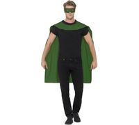 Smiffys Cape, Vert, avec masque pour les yeux