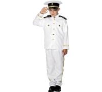 Smiffys Captain Costume, Child, White (Size L)