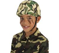 Smiffys Casque de camouflage militaire pour enfants, vert Halloween, Carnaval
