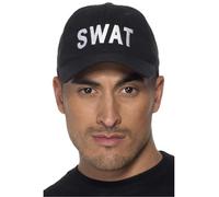 Smiffys Casquette de baseball SWAT, noire Halloween