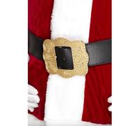 Smiffy's Ceinture de Père Noël Deluxe, noire, 130 cm, boucle ornée (Halloween, Carnaval)
