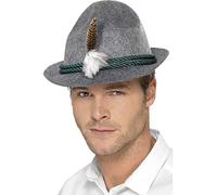 Smiffys Chapeau Bavarois avec Plume, Tressage Vert