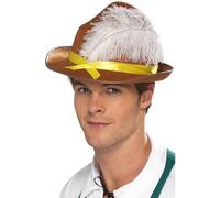 Smiffys Chapeau bavarois, marron, à plumes