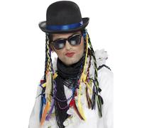 Smiffys Chapeau de caméléon, chapeau melon, avec tresses multi couleurs Halloween