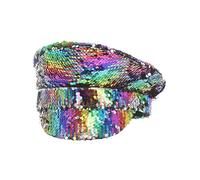 Smiffys Chapeau de capitaine à paillettes – Arc-en-ciel