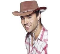 Smiffys Chapeau de cowboy, marron, floqué Halloween