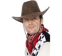 Smiffys Chapeau de cowboy simili daim, marron Halloween