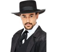 Smiffys Chapeau de gangster Camden des années 20, Noir, Bordure intérieure élastique Halloween, Carnaval