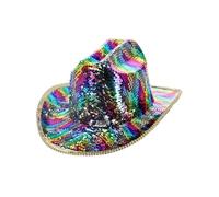 Smiffys Chapeau de luxe fever de cow-girl à paillettes, arc-en-ciel