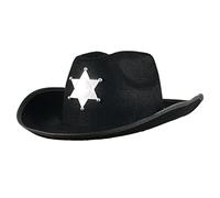 Smiffys Chapeau de shériff, noir, avec insigne