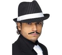 Smiffy's Chapeau en feutre Deluxe à fines rayures noires et blanches Halloween