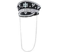 chapeau capitaine noir bijoux adulte - smiffys 53020 Noir G