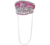 chapeau clouté capitaine paillettes rose adulte - smiffys 53026 Rose G