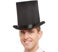 Smiffys Chapeau haut-de-forme de luxe, Noir, Avec bord intérieur élastique