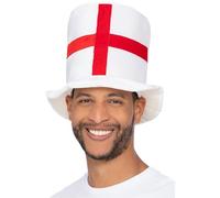 Smiffys - Chapeau haut-de-forme DELUXE - Adulte (Taille unique) (Blanc/Rouge)