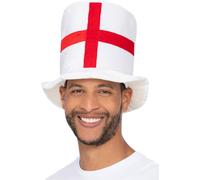 Smiffys - Chapeau haut de forme "Deluxe" pour homme/femme unie SM1368 (Taille unique) (Blanc/Rouge)