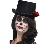Smiffys - Chapeau haut de forme, Jour des morts SM1339 (Taille unique) (Noir)