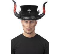 Smiffys Chapeau haut diable, avec cornes Halloween, Carnaval