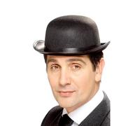 Smiffy's Chapeau melon en feutre avec bande noire – Noir – Taille unique – Halloween