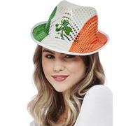 Smiffys Chapeau mou à paillettes drapeau irlandais Paddy's Day, Motif trèfle irlandais Halloween