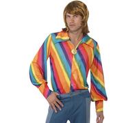 Smiffy's Chemise années 70 Arc-en-ciel – Taille L
