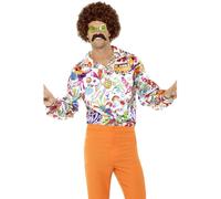 Smiffys Chemise cool années 60, multicolore, homme
