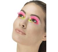 Smiffys Cils de fête années 80, rose fluo, contient de la colle Halloween