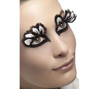 Smiffys Cils, plume, marron, colle incluse