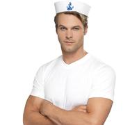 Adultes Blanc Ancre Armée Seas Voile Bateau US Marin Chapeau Costume Accessoire