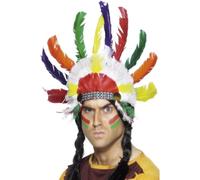 Smiffys Coiffe multicolore inspiré amérindienne sitting bull Halloween