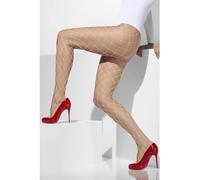 Smiffys Collant résille maille large, blanc Halloween