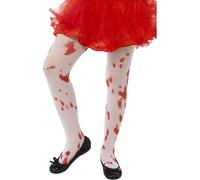 Smiffys Collants, Blanc, avec impressions de taches de sang, 6-12 ans