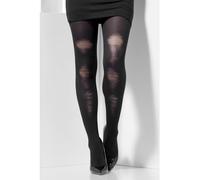 Smiffys Collants opaques, Noir, avec détails vieillis Halloween, Carnaval