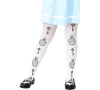 Smiffys - Collants "Wonderland" pour fille SM2434 (122-152) (Blanc/Noir)
